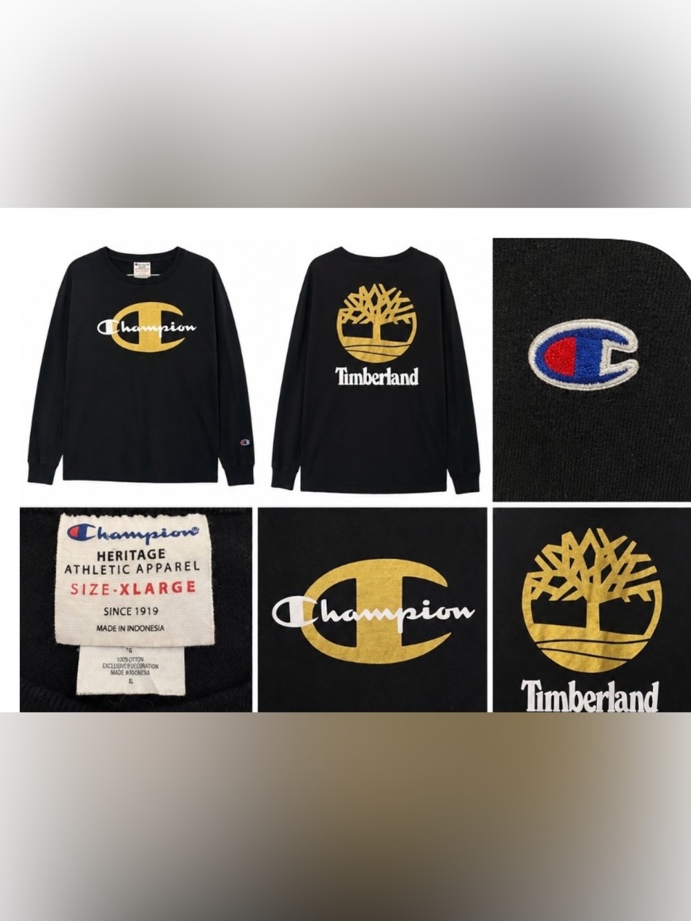 Men’s Rare Champion x Timberland Heritage Collaboration Long Sleeve Tee